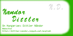 nandor dittler business card