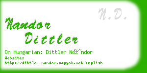 nandor dittler business card